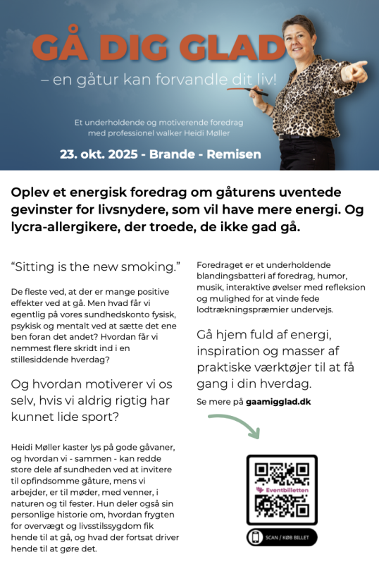 På billedet kan man se tekst og en kvinde med kort brunt hår