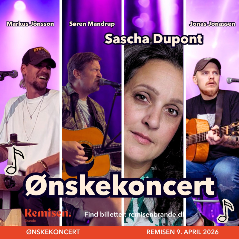 Ønskekoncert med Sasha Dupont og Mannes Crew