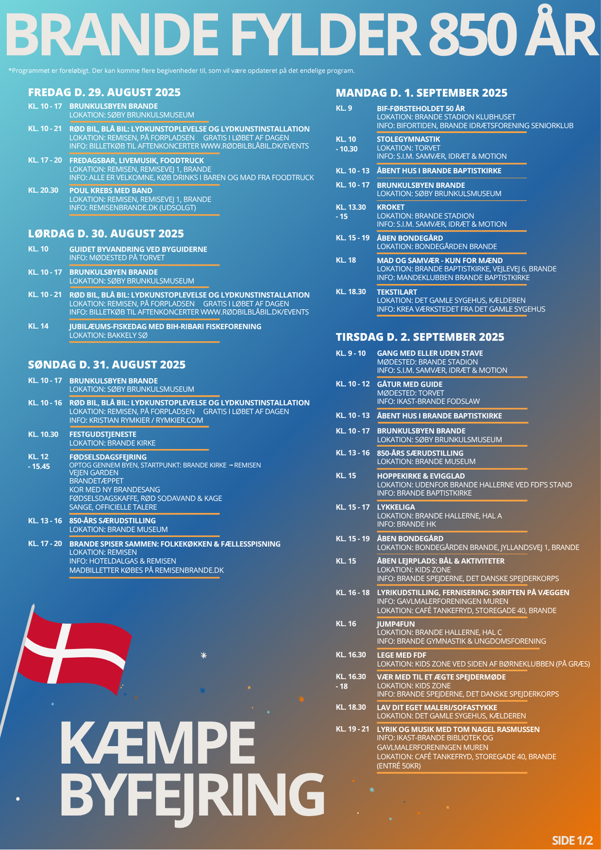 Program, side 1